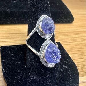 jTV Sterling Silver Tanzanite Statement Ring; NEW; Size 9